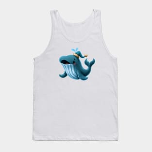 Cute Humpback Whale Drawing Tank Top